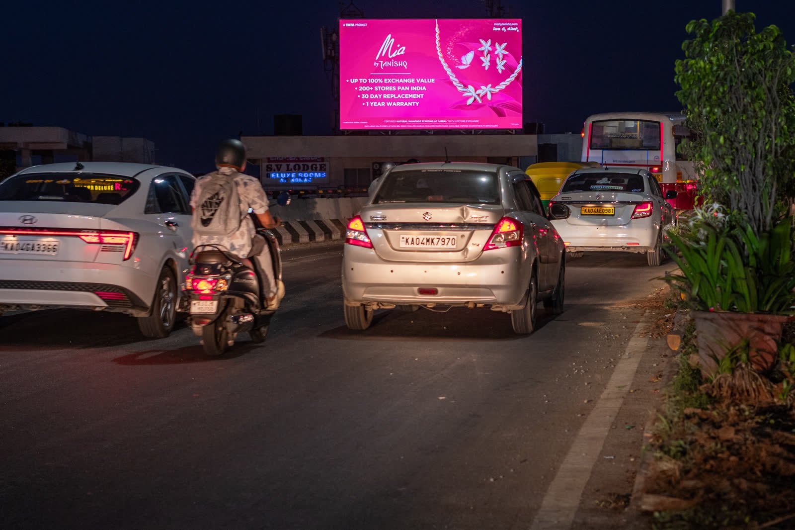 Yeshwanthpur digital display at night